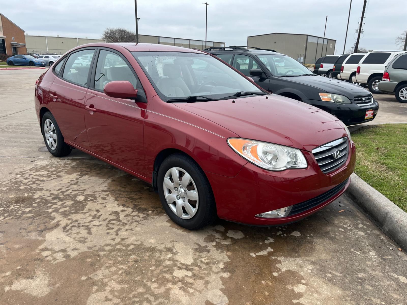 2008 red /TAN Hyundai Elantra GLS (KMHDU46D78U) with an 2.0L L4 DOHC 16V engine, Manual transmission, located at 14700 Tomball Parkway 249, Houston, TX, 77086, (281) 444-2200, 29.928619, -95.504074 - Photo #0